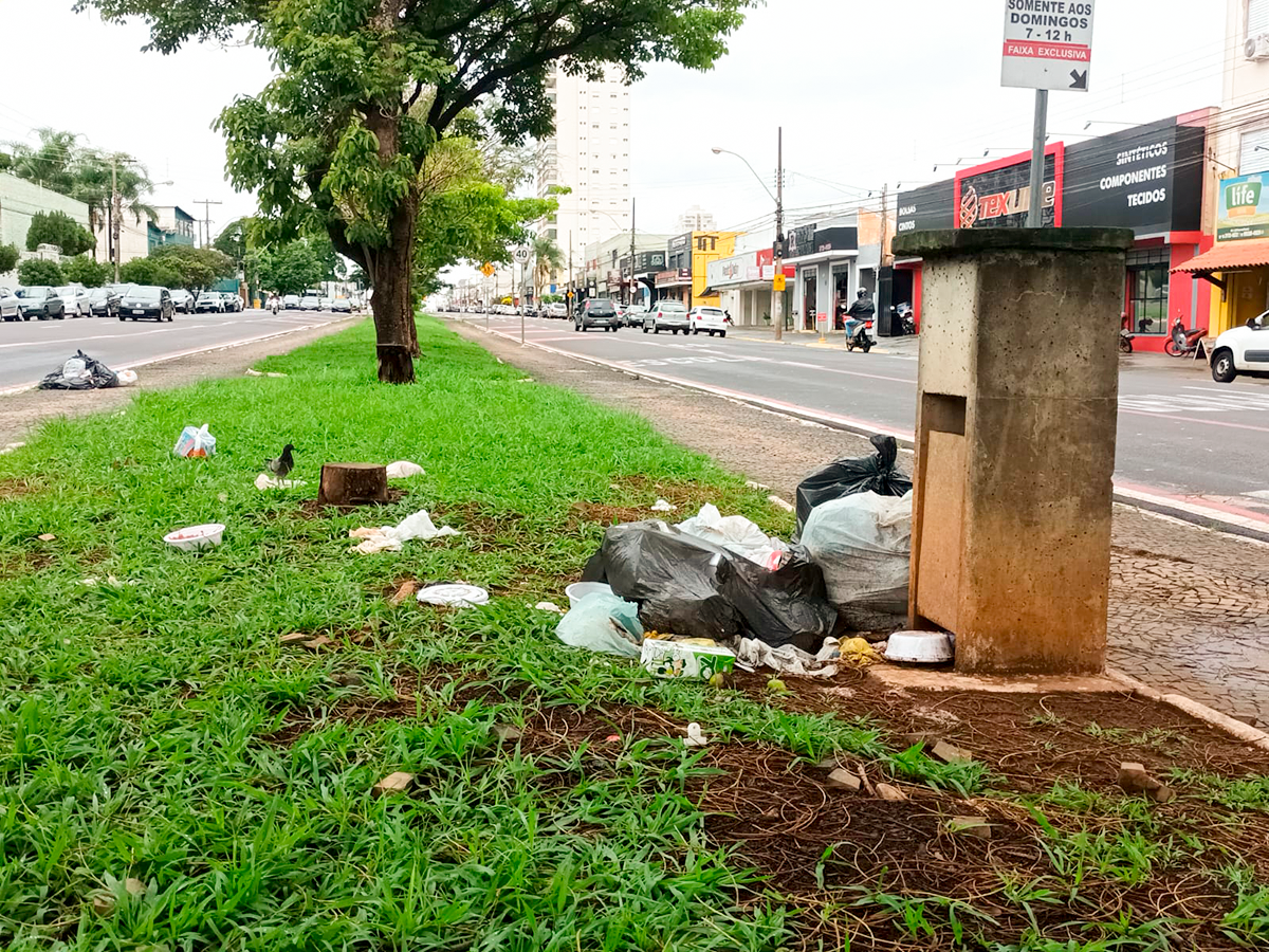 Lixo em canteiro da Presidente Vargas original